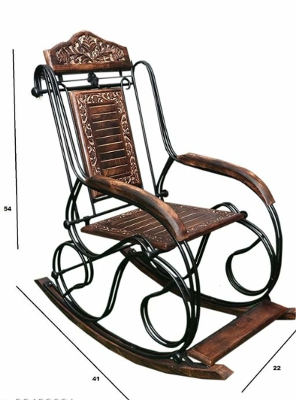 STYLO   Iron Rocking Chair Is Fully Portable & Easy to Dismantle Relax Your Back  Pain -  Free Size,  Brown,  Iron,  Pack of1